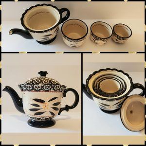 Temp-Tations Old World Black Teapot Measuring Cups